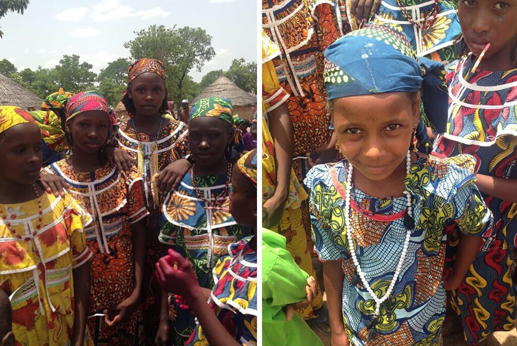 Fulani kvinder og Fulani pige i traditionelt festtøj